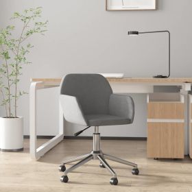 Swivel Office Chair Light Gray Fabric