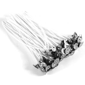 Mgaxyff 100Pcs 14cm Candle Wicks Pre Waxed w/ Sustainer Cotton Core DIY Low Smoke, Cotton , Pre Waxed