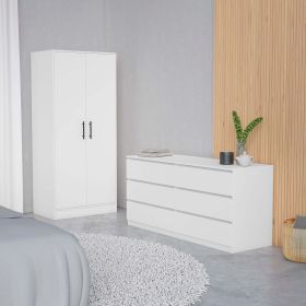 Wyoming 2-Piece Bedroom Set, Armoire + Dresser, White