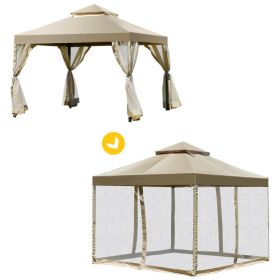 Outdoor 2-Tier 10 Feet x 10 Feet Screw-free Structure Shelter Gazebo Canopy