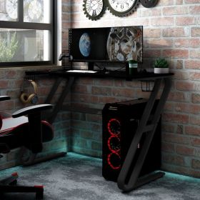 Gaming Desk with ZZ Shape Legs Black 35.4" x 23.6" x 29.5"