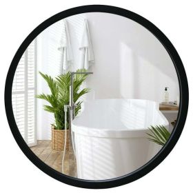 20x20 Framed Black Round Mirror - Circle Mirror for Bathroom, Bedroom, Entryway, Living Room