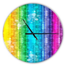 Designart 'Rainbow Effects Illustration ' Modern wall clock