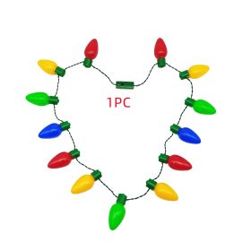 Christmas Halloween Luminous Necklace Colorful Bulb Party Supplies (Option: 13 Lights-100cm-1PC)