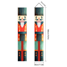 Christmas Couplet Old Man Nutcracker Snowman Christmas Decoration Flag (Option: Oxford Cloth 30x180cm-SDDL023301814)