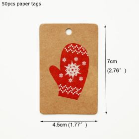 Kraft Paper Christmas Hang Tag Set Party Card (Option: 50 Christmas Gloves Tags)