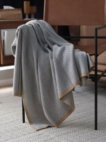 Gray Knitted Chenille Wool Cover Blanket (Option: Gray-130x180CM)