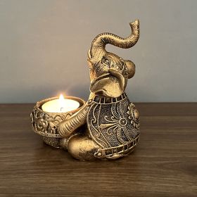 Animal Elephant Resin Candlestick Dining Table Study Decorations Decoration Wax (Option: Type C)