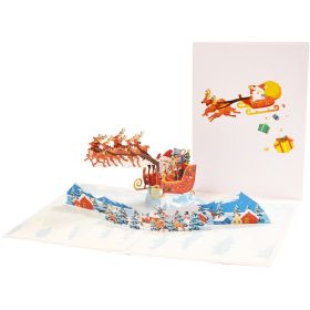 Holiday Greetings New Creative 3D Stereoscopic Greeting Cards (Option: Kweichow Moutai Sleigh)