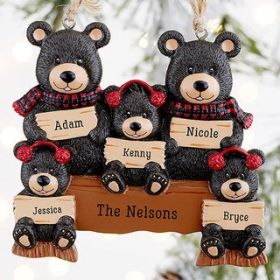 Decoration Bear Family Pendant DIY Name Christmas Tree Personalized Charm Father's Day Gift (Option: Bear Family 5)