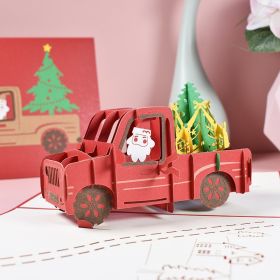 Holiday Greetings New Creative 3D Stereoscopic Greeting Cards (Option: Christmas Car Tree)