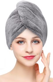 Fashion Hair Drying Towel Shower Cap (Option: Gray-25X70cm)