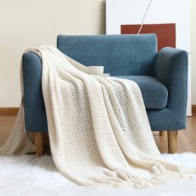 Office Sofa Nap Knitting Blanket (Option: Beige-130x240cm)