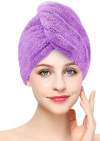 Fashion Hair Drying Towel Shower Cap (Option: Purple-25X70cm)