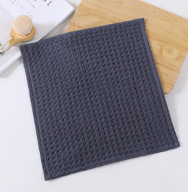 Water-absorbing  Quick-drying Pure Cotton Waffle Bath Towel (Option: Dark Grey-35x35cm)