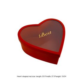 Heart-Shaped Round Christmas Gift Fruit Flower Box (Option: Red Plastic Big Heart Box)