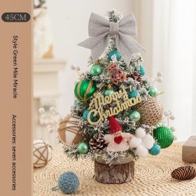 Decoration Christmas Tree Household Desk Ornaments (Option: Green Miracle 45cm With Light)