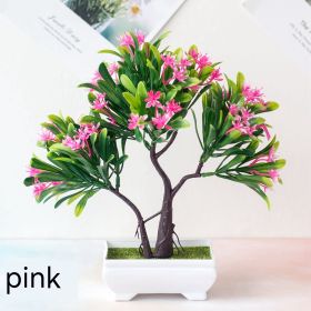 Artificial Plant Potted Indoor Desktop Fake Flower Decoration Home Decoration Ornaments (Option: Pink Ribbon Basin)