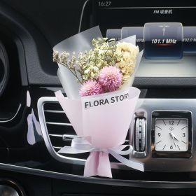 Fashion Creative Dried Flowers Decorative Car Female Motor Air Outlet Fragran (Option: Pink Beauty)