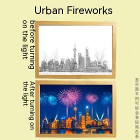 Ins Lighting Small Night Lamp Luminous Decorative Painting Bedroom Living Room Decoration (Option: Urban fireworks-Large size)