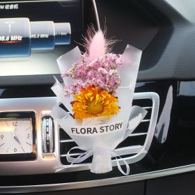 Fashion Creative Dried Flowers Decorative Car Female Motor Air Outlet Fragran (Option: Happy)