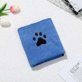 Dog Cat Quick-drying Bath Towel Soft Absorbent Coral Fleece Pet Bath Towel (Option: Sapphire Blue-50 √ó 90)