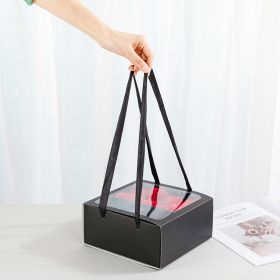 Qixi Festival Gift Flowers Portable Flower Box (Option: Black-Black 1193 2-20x20x10cm)