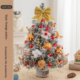 Decoration Christmas Tree Household Desk Ornaments (Option: Orange Justice 60cm With Light)