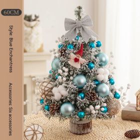 Decoration Christmas Tree Household Desk Ornaments (Option: Blue Demon 60cm With Light)