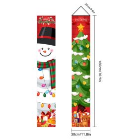 Christmas Couplet Old Man Nutcracker Snowman Christmas Decoration Flag (Option: Polyester Fabrics 30 X180cm-SDDL023301813)