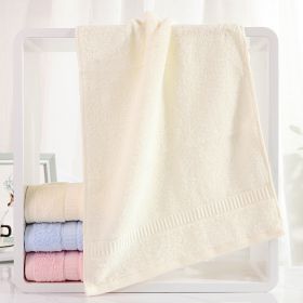 Household Fashion Pure Cotton Towel Plain (Option: Light Yellow-72X33)