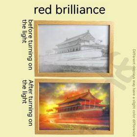 Ins Lighting Small Night Lamp Luminous Decorative Painting Bedroom Living Room Decoration (Option: Red radiance-Medium size)