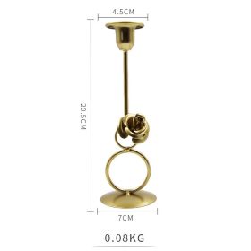 European Gold Romantic Ring Candlestick Party Wedding Table Candlestick Decoration Props (Option: C Iron Flower)