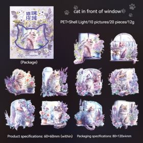 Cat Series Stickers Light Retro Cute Pet Waterproof Diy Goo Card Journal Decoration Collage (Option: Window Cat)