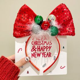 Christmas Hairband Decoration Tree Headband Bow Hair Clip (Option: Colorful Ball Bow Headband)