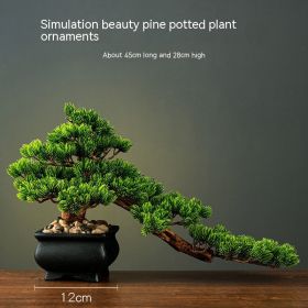 Green Plant Artificial Greeting Pine Rockery Bonsai Sprinkler Shop Living Room Entrance Home Office Decorations Landscape (Option: Imitation Beauty Pine Tree)