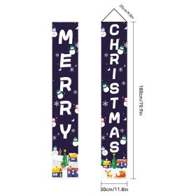 Christmas Couplet Old Man Nutcracker Snowman Christmas Decoration Flag (Option: Polyester Fabrics 30 X180cm-SDDL023301811)