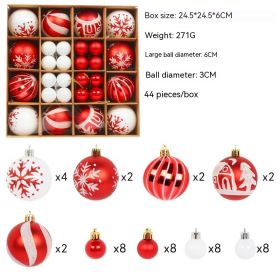 Christmas Tree Decoration Colorful Ball Gift Set (Option: R2 1 Red White)