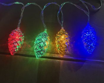 Christmas Holiday Decoration Pine Cone Light String Scene Layout Pendant (Option: Silver Pine Fruit Color Light-150CM 10lights USB)