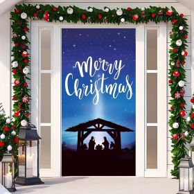 Christmas Curtain Decoration Hanging Cloth Background (Option: 22 Style-90x200cm)