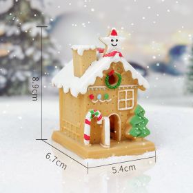 Christmas House Luminous Resin Decorations DIY Micro Decoration Ornaments (Option: Glowing Cookie House)