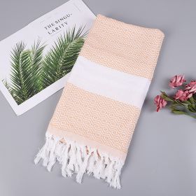 Handmade Tassel Blanket Turkish Beach Towel (Option: 5 14 Light Orange-90x180)