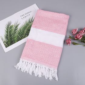 Handmade Tassel Blanket Turkish Beach Towel (Option: 5 9 Pink-100x180)