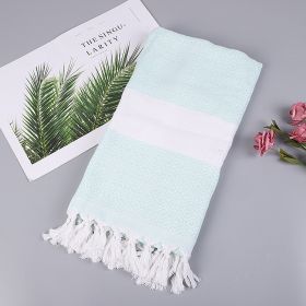 Handmade Tassel Blanket Turkish Beach Towel (Option: 5 12 Light Blue-100x180)