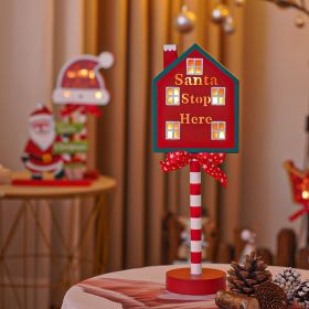 Christmas Road STOP Decorative Light Wooden (Option: House STOP-Warm Light)