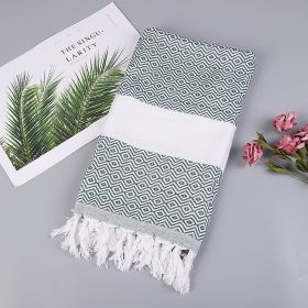 Handmade Tassel Blanket Turkish Beach Towel (Option: 5 13 Army Green-100x180)