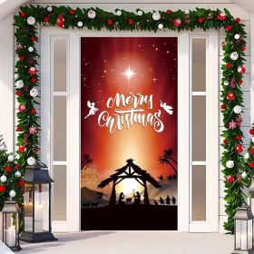 Christmas Curtain Decoration Hanging Cloth Background (Option: 17 Style-90x200cm)