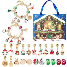 24 Grid Countdown Calendar Christmas Blind Box Children's Handmade Bracelet Gift Box (Option: M 13)