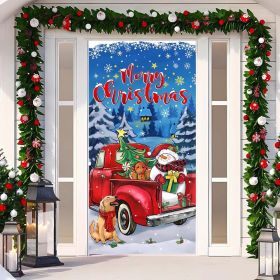 Christmas Curtain Decoration Hanging Cloth Background (Option: 5 Style-90x200cm)