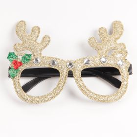 Christmas Decorations Dance Party Glasses Dress Up Props (Option: Goldeer)